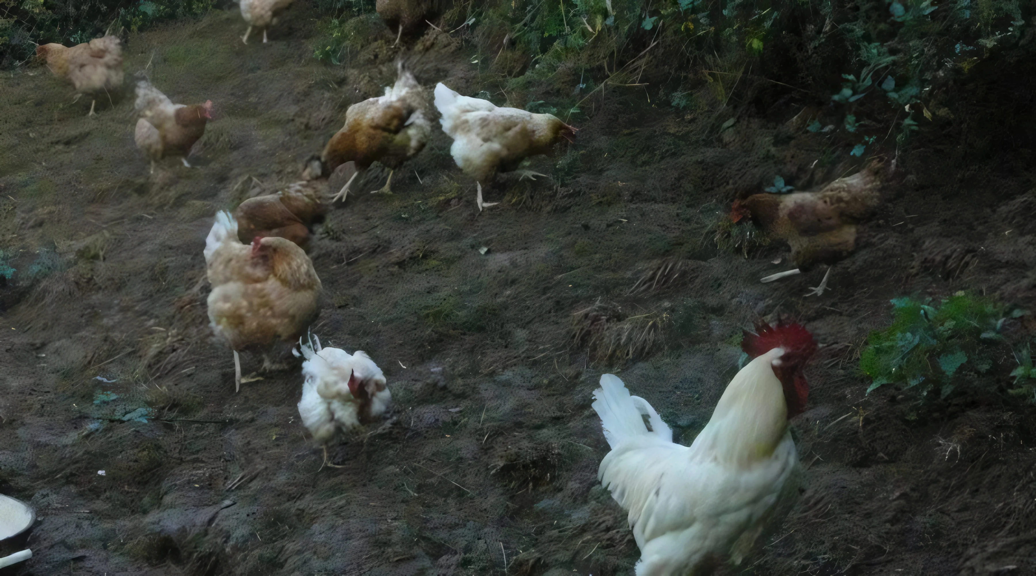 Poule et coqs